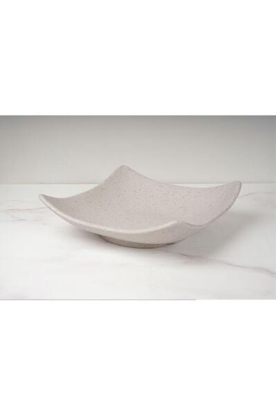Globy Melamin Açık Büfe Sunum Tabak Kare Açık Gri 24.5x24.5x7 cm