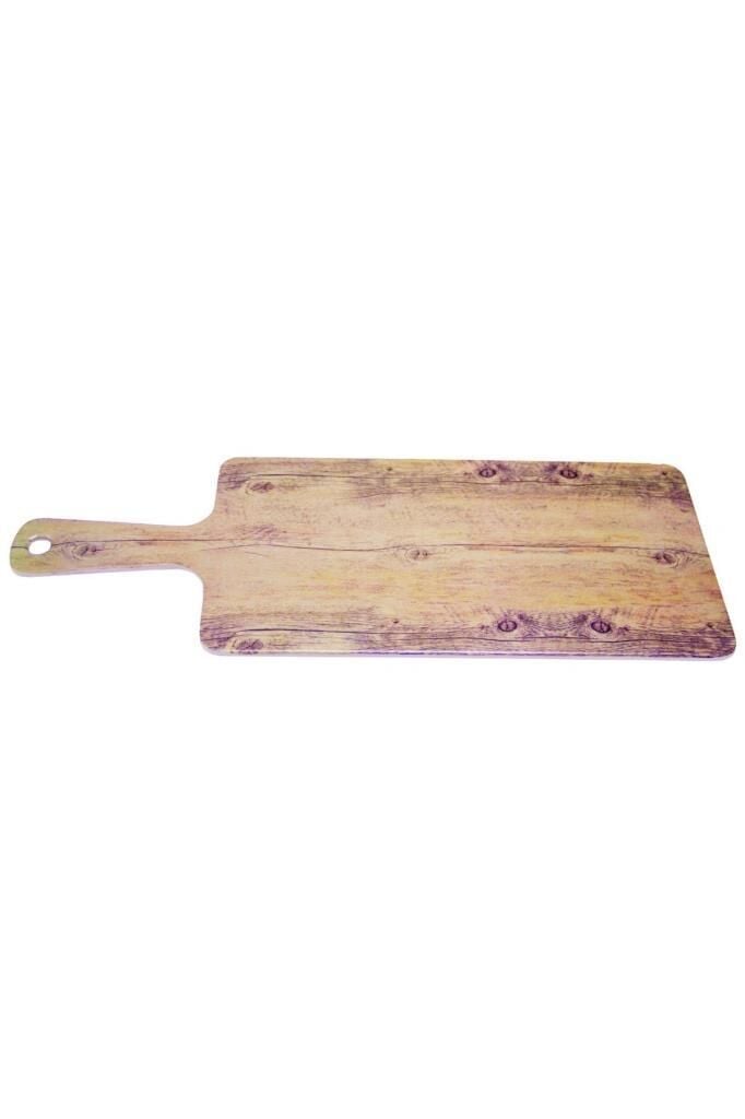 Globy Melamin Ahşap Desenli Sunum Tabağı 48x19 cm