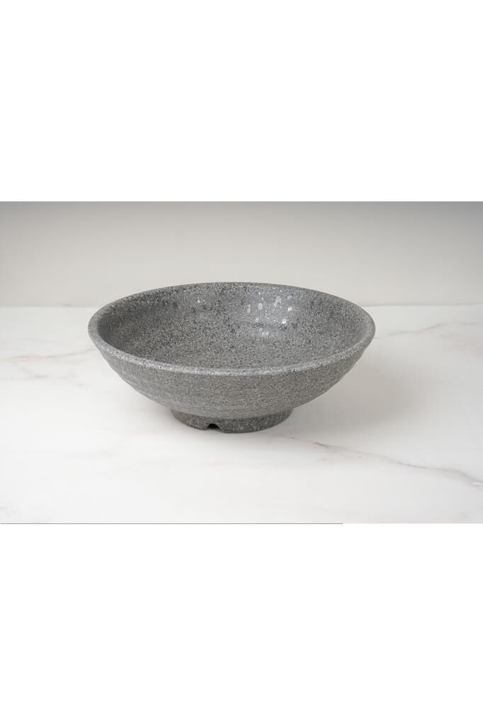 Globy Melamin Açık Büfe Granit Görünümlü Kase Gri 25.5x25.5x8.5 cm