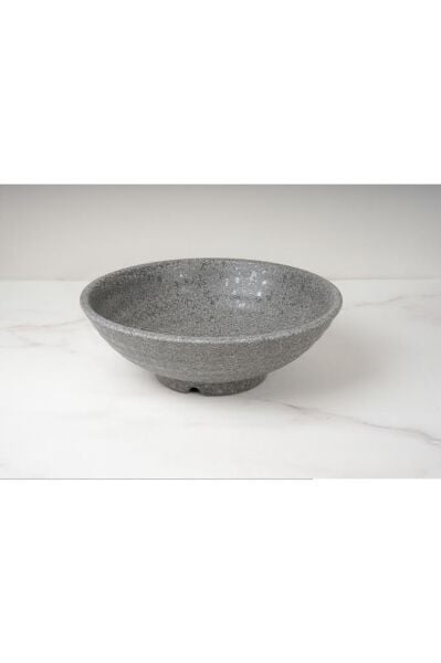 Globy Melamin Açık Büfe Granit Görünümlü Kase Gri 25.5x25.5x8.5 cm