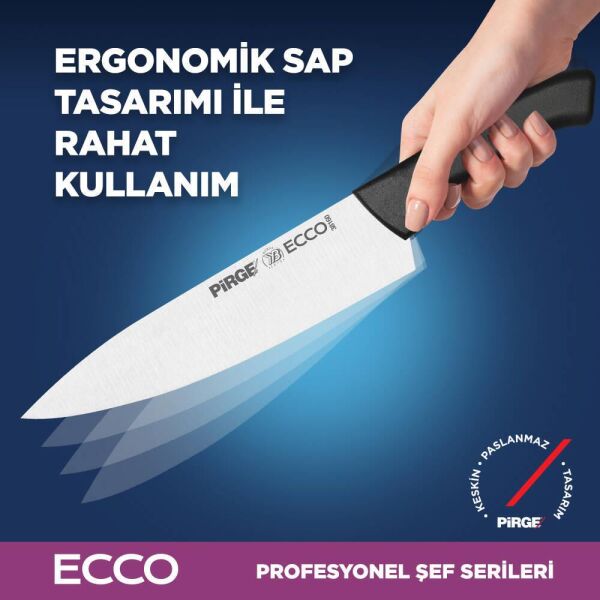Pirge Ecco Şef Bıçağı 21 cm Siyah - 38161