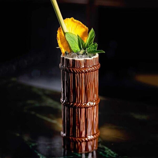 Tiki Mug Bambu Örgülü Kokteyl & Meşrubat Bardağı 475 cc