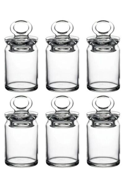 Paşabahçe 95104 Kitchen Cam Kavanoz, Mini Baharatlık 240 cc 6 Adet