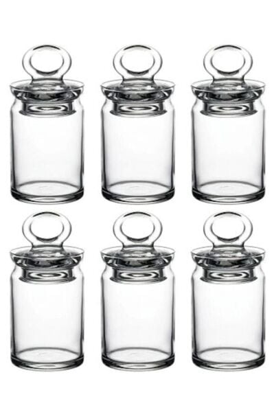 Paşabahçe 95104 Kitchen Cam Kavanoz, Mini Baharatlık 240 cc 6 Adet