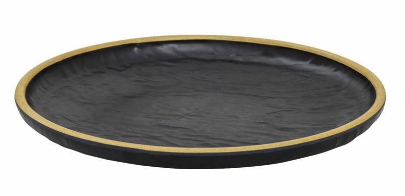 Globy Açık Büfe Yuvarlak Servis Sunum Tabağı Yellow 28x28x3,2 cm