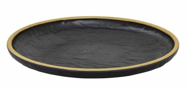 Globy Açık Büfe Yuvarlak Servis Sunum Tabağı Yellow 28x28x3,2 cm