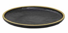 Globy Açık Büfe Yuvarlak Servis Sunum Tabağı Yellow 30,5x30,5x4 cm