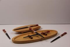 Globy Ahşap Sushi Tabak Seti 4’lü