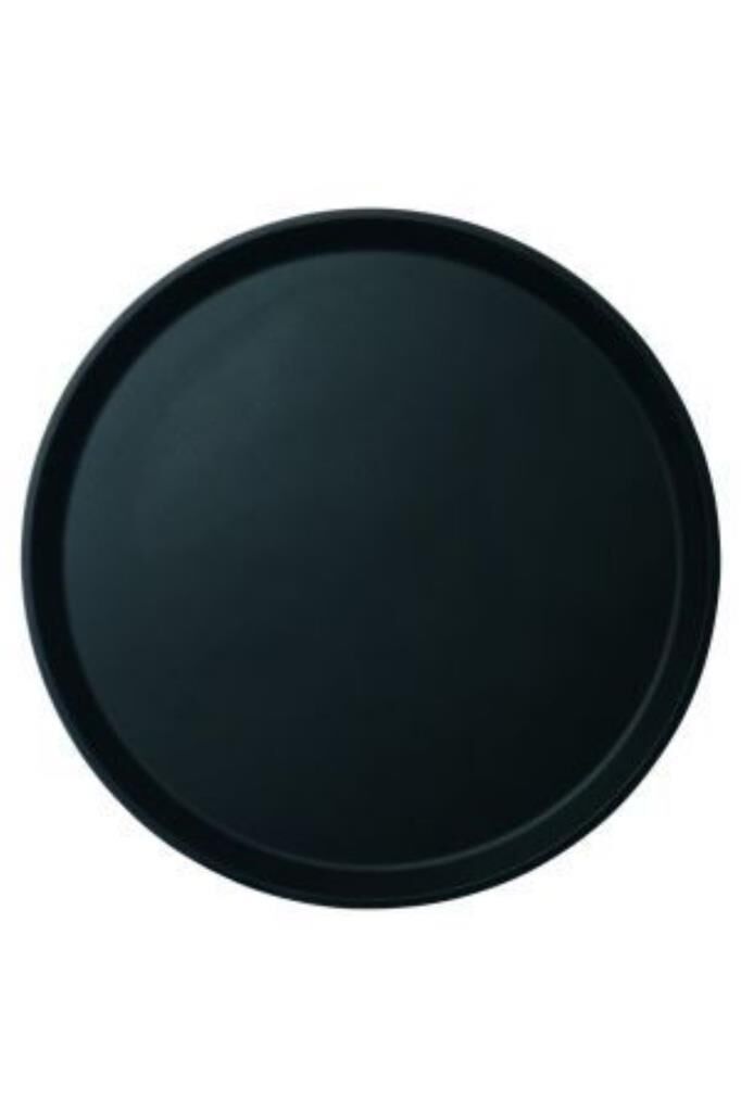 Globy Yuvarlak Kaymaz Tepsi 45 cm - Siyah