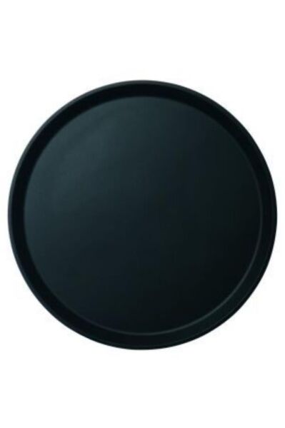 Globy Yuvarlak Kaymaz Tepsi 45 cm - Siyah