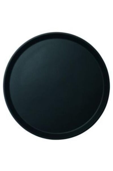 Globy Yuvarlak Kaymaz Tepsi 45 cm - Siyah