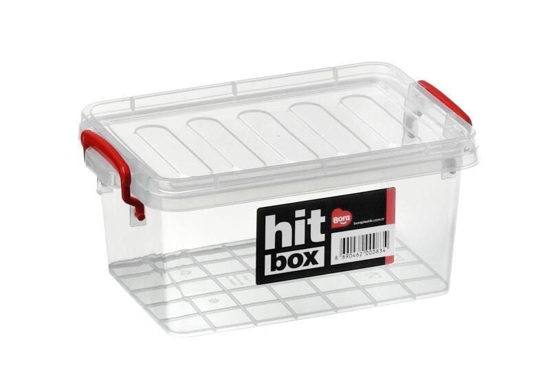 Bora Plastik BO437 Hit Box Gıdaya Uygun Kapaklı Kasa No:3 - 3 Lt