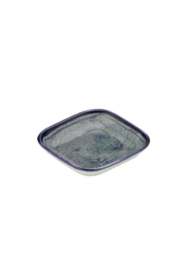 Kütahya Porselen Bone Quadro Mavi Taş Meze Tabağı 10×10 Cm 6’lı