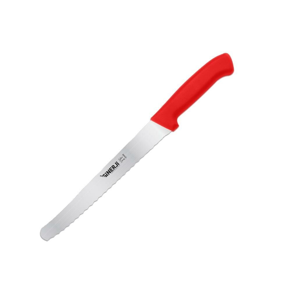 Sinerji Silver Büyük Dişli Ekmek Bıçağı 24 cm Kırmızı