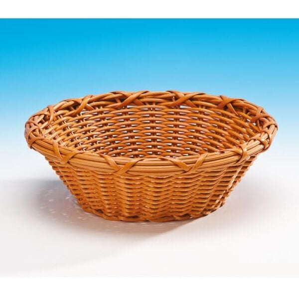 Zicco Plastik Yuvarlak Ekmek Sepeti, 27x9 cm, Kahverengi