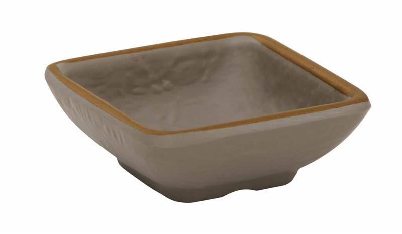Globy Melamin Mini Kare Sos Tabak Gold 8x8x3 cm 6'lı