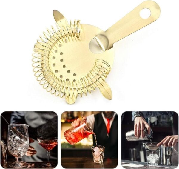 Globy Bar Kokteyl Süzgeci Altın