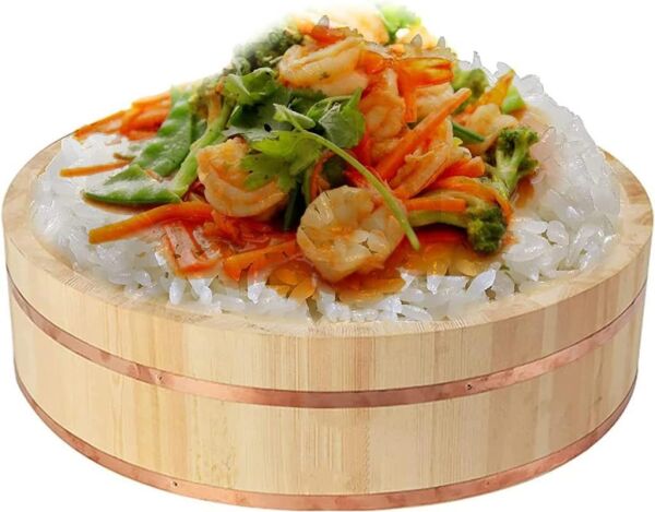 Globy Ahşap Suşi Pirinç Karıştırma Kasesi, Teknesi 39 cm