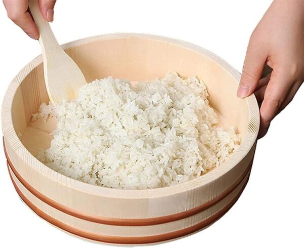 Globy Ahşap Suşi Pirinç Karıştırma Kasesi, Teknesi 39 cm