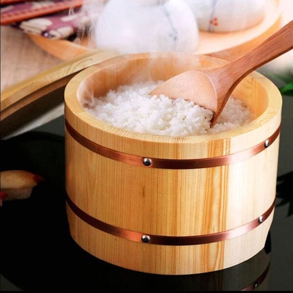 Globy Ahşap Kapaklı Pirinç Karıştırma Kasesi, Fıçısı 30 cm