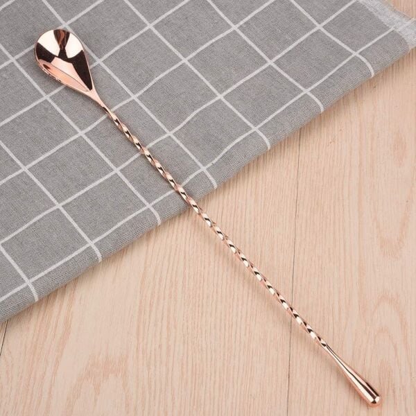 Globy Burgulu Bar Kaşık 50 cm Bakır