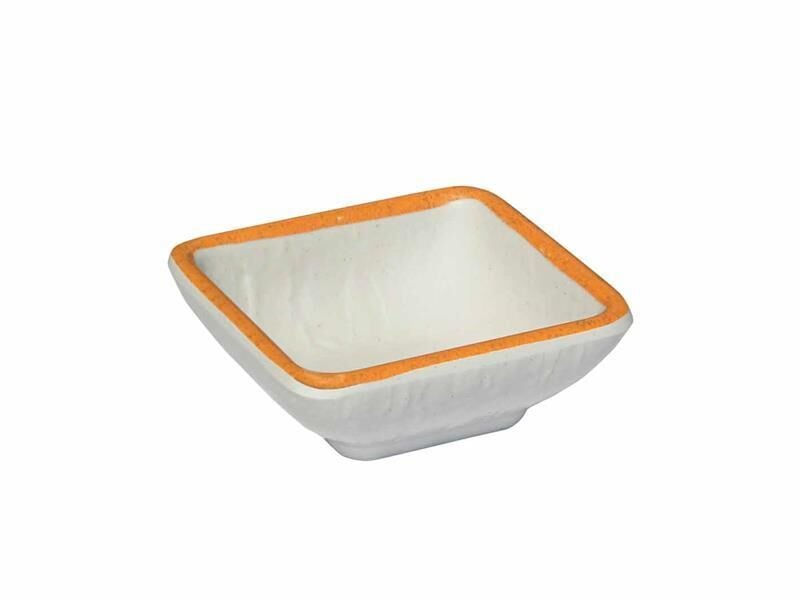 Globy Melamin Mini Kare Sos Tabak Orange 8x8x3 cm 6'lı