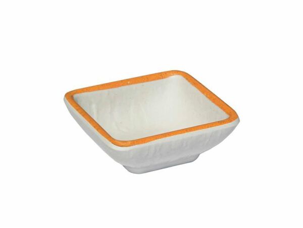 Globy Melamin Mini Kare Sos Tabak Orange 8x8x3 cm 6'lı