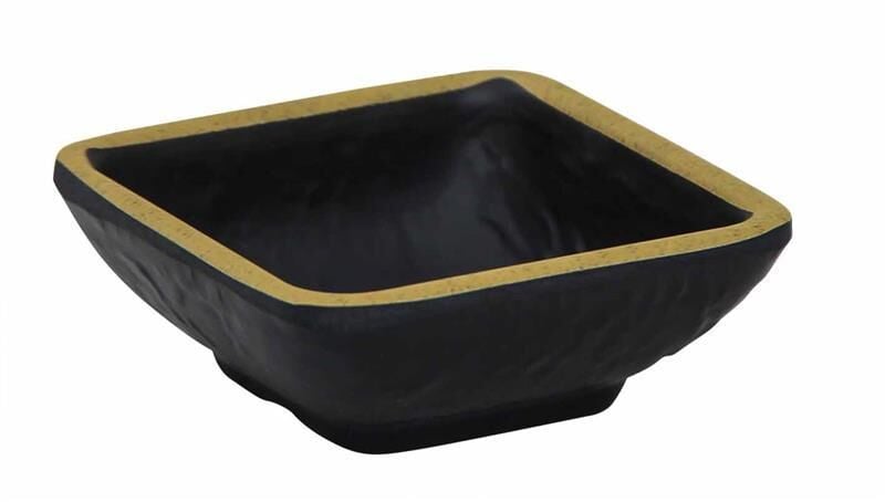 Globy Melamin Kare Sos Tabak Siyah 8x8x3 cm 6'lı