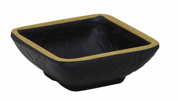 Globy Melamin Kare Sos Tabak Siyah 8x8x3 cm 6'lı
