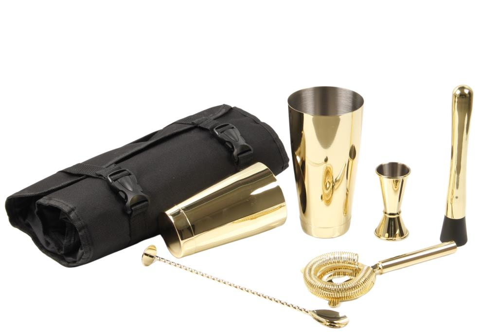 Globy Çantalı Bar Seti 5 Parça Altın