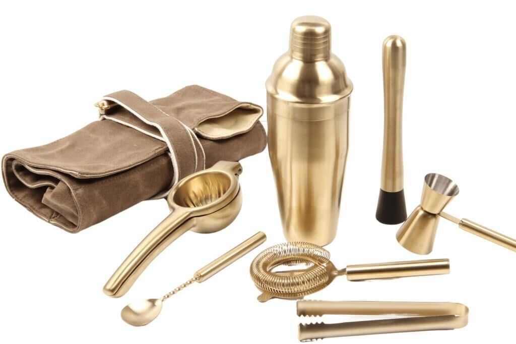 Globy Çantalı Bar Seti 7 Parça Altın