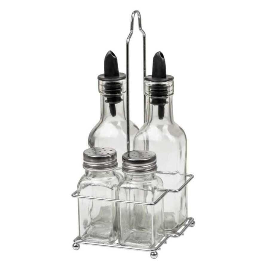 Epinox YST-04 Yasemin Tel Standlı Yağlık Takımı - Tuzluk Set, 4'lü 200 cc