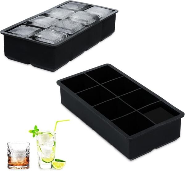 Globy Silikon Dikdörtgen Buz Kalıbı 8’li Siyah