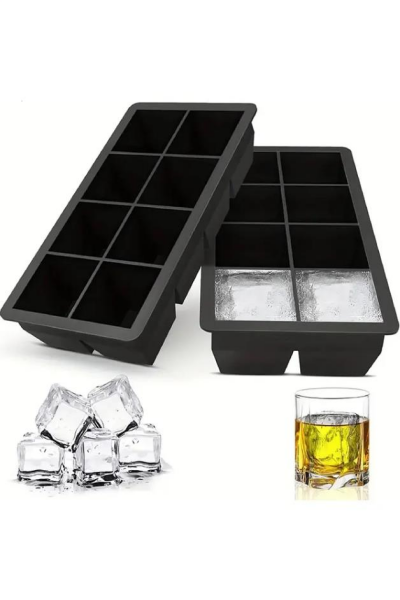 Globy Silikon Dikdörtgen Buz Kalıbı 8’li Siyah