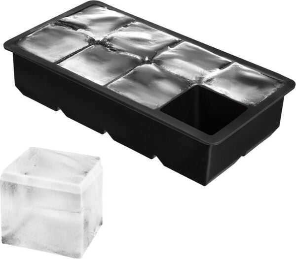Globy Silikon Dikdörtgen Buz Kalıbı 8’li Siyah