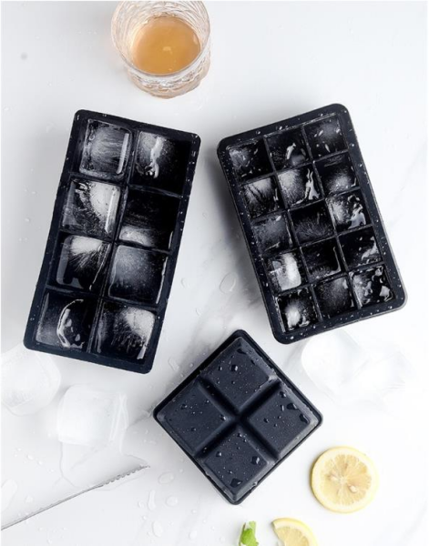 Globy Silikon Dikdörtgen Buz Kalıbı 8’li Siyah