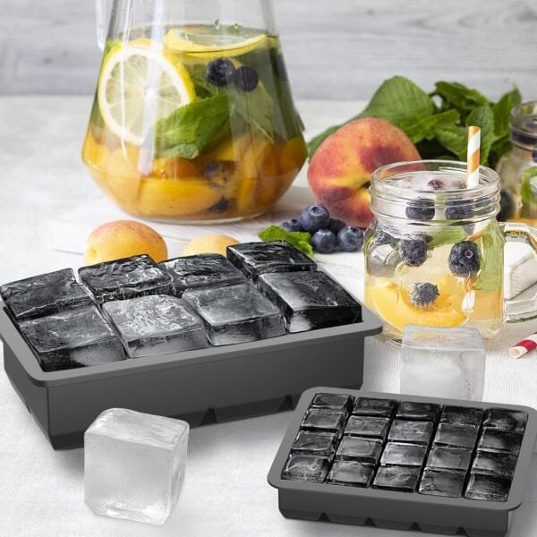 Globy Silikon Dikdörtgen Buz Kalıbı 8’li Siyah