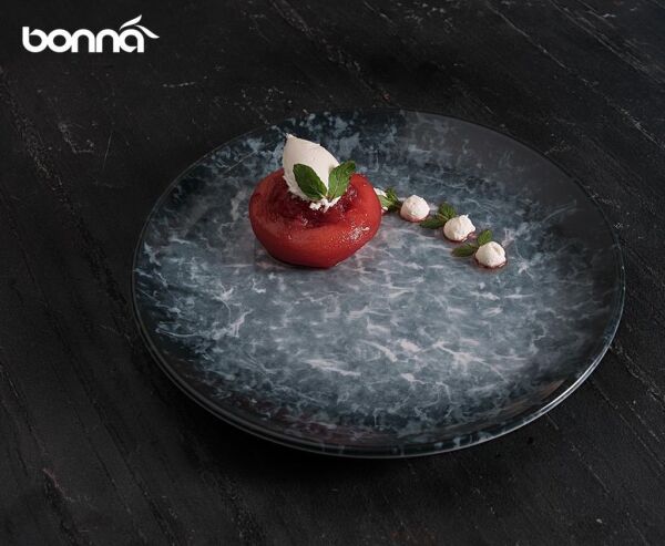 Bonna Porselen Sepia Gourmet Düz Tabak 23 cm 6'lı