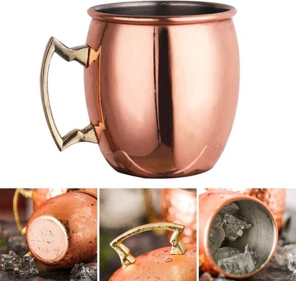 Globy Moscow Mule Kupa Bakır Gövde, Altın Kulp