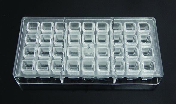 Globy Polikarbon Mini Kare Çikolata Kalıbı 28x18x18 mm – 36’lı