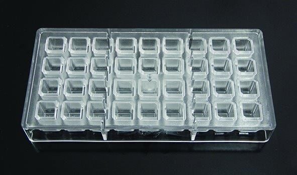 Globy Polikarbon Mini Kare Çikolata Kalıbı 28x18x18 mm – 36’lı