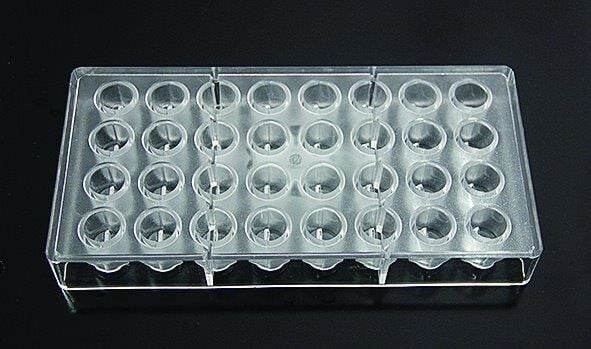 Globy Polikarbon Mini Yuvarlak Çikolata Kalıbı 28x22x18 mm 32'li