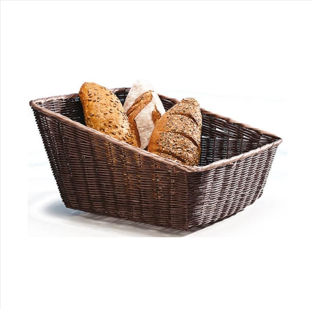 Zicco JQ-8021 Eğimli Dikdörtgen Ekmek Sepeti, Ekmeklik  46x40x25 cm, Koyu Renk