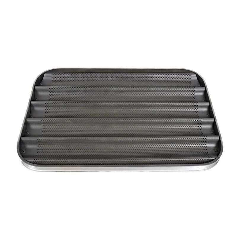 Delikli Kaplamalı Alüminyum Baget Ekmek Tavası, 53x65 cm