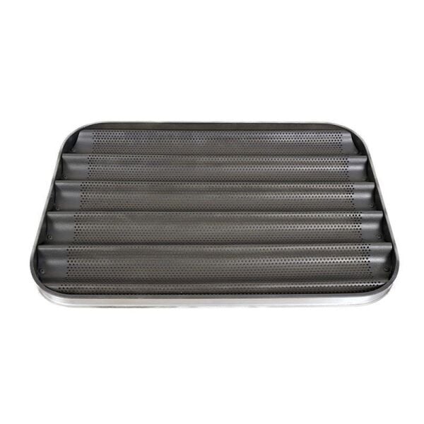 Delikli Kaplamalı Alüminyum Baget Ekmek Tavası, 53x65 cm