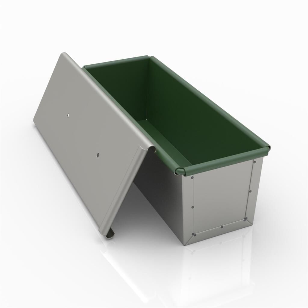 Tost Ekmek Kalıbı Teflon Kaplamalı Kapaklı, 10x10x30 cm