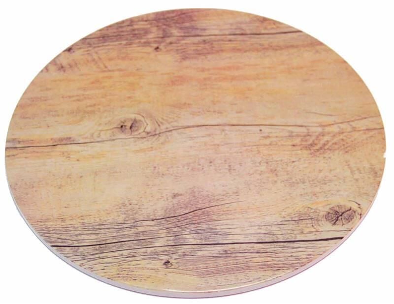 Globy Açık Büfe Melamin Ahşap Desen Servis Sunum Tabağı 43x43x1 cm