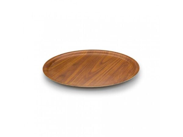 Tria Yuvarlak Maun Kraft Kaymaz Tepsi 38 cm ,TFY38KWM