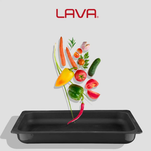 Lava Döküm Dikdörtgen 1/1 Gastronomi Küvet 32x53 cm Siyah