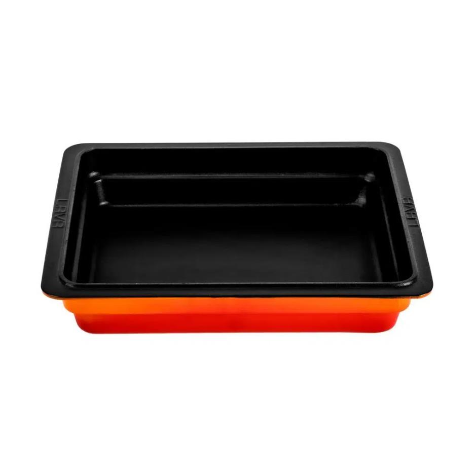 Lava Döküm Dikdörtgen 1/2 Gastronomi Küvet 26x33 cm Turuncu